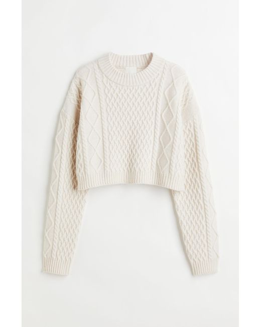 H\u0026M Cable-knit Jumper in Beige (Natural 