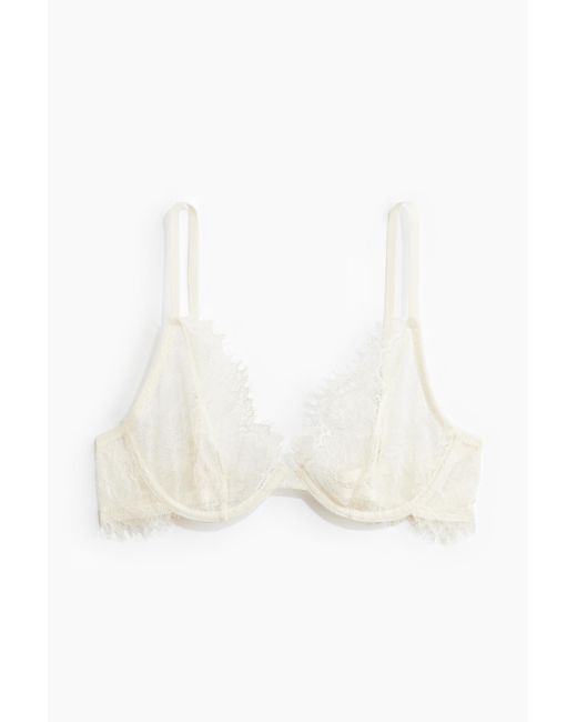 H&M White Bügel-BH aus Spitze