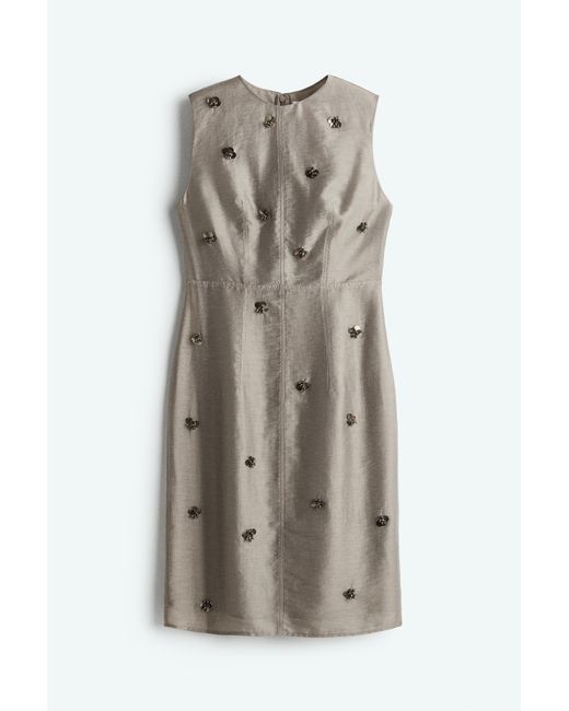 H&M Gray Bleistiftkleid mit Verzierungen
