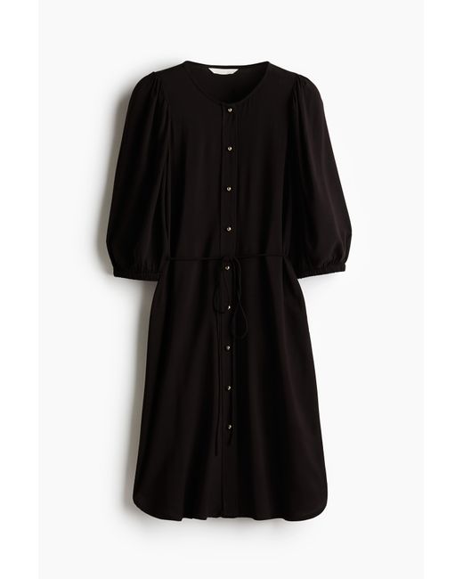 H&M Black Kleid mit Puffärmeln