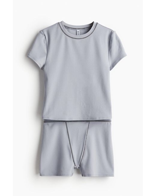H&M Gray Pyjama-T-Shirt und Boxershorts