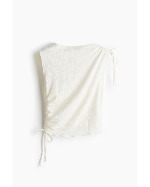 H&M Top Met Drawstring in het White