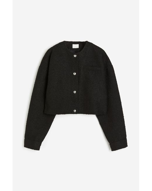 H&M Black Oversized Jacke mit Knopfleiste