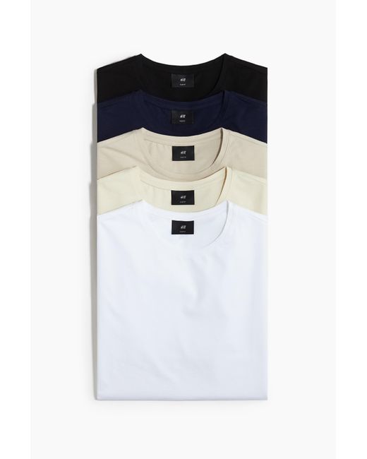 H&M Set Van 5 T-shirts in het Blue voor heren