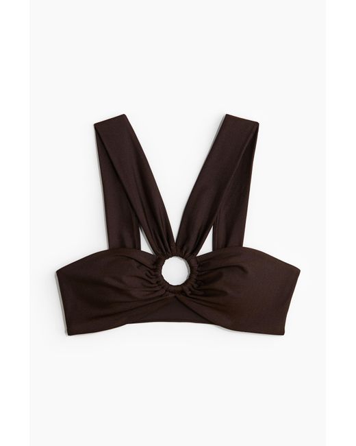H&M Padded Bikinitop in het Black