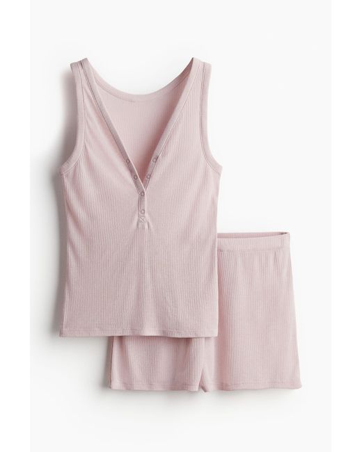 H&M Pink Schlaftop und Shorts