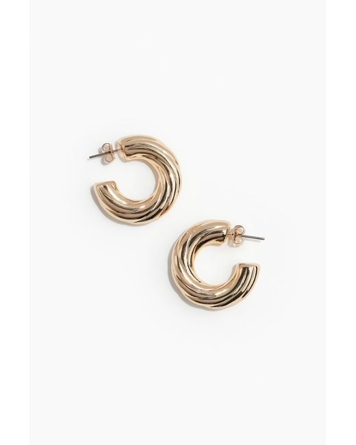 H&M White Hoop-Ohrringe mit verschlungenem Design