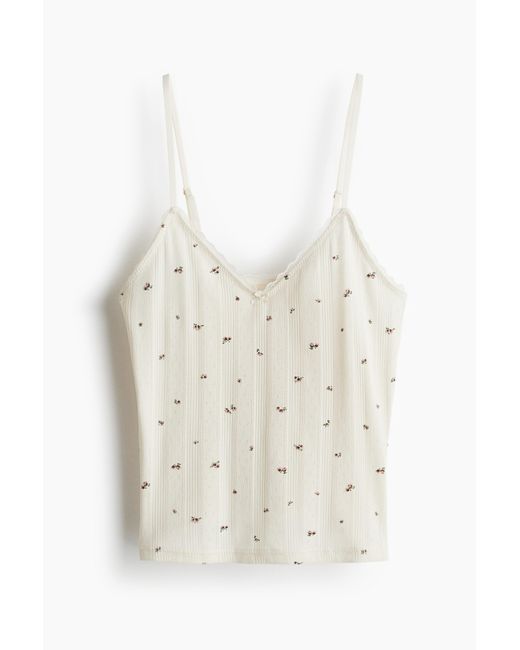 H&M White Trägertop aus Pointelle