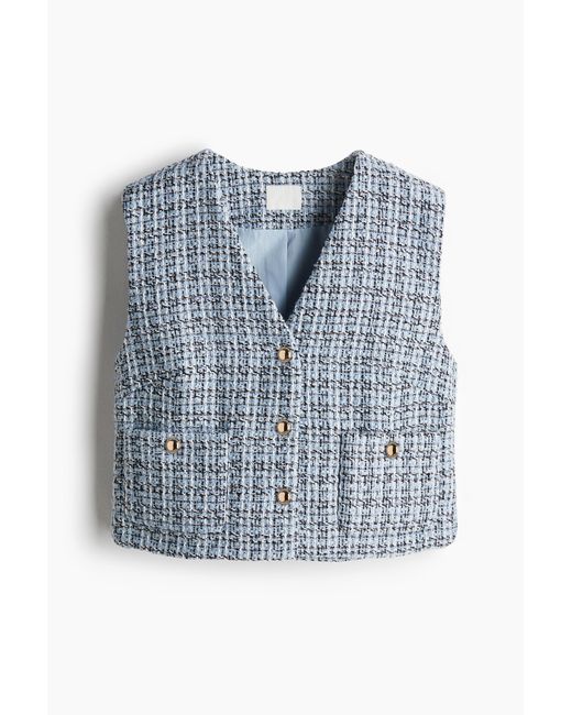 H&M Blue Bouclé-Gilet
