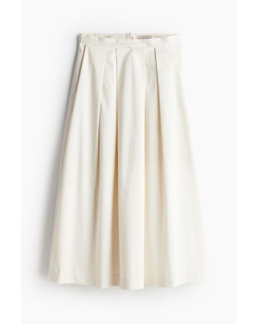 Jupe trapèze plissée H&M en coloris White
