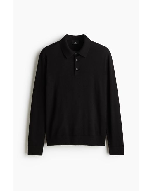 H&M Wollen Polotrui in het Black voor heren