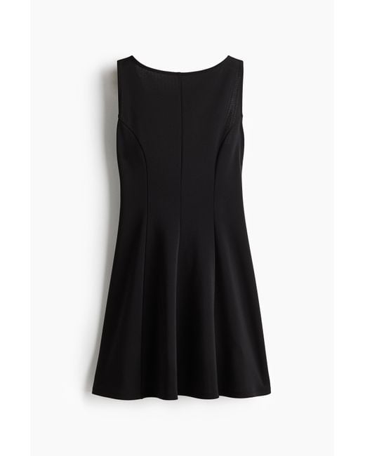 H&M Black Jerseykleid mit tiefem Rückenausschnitt