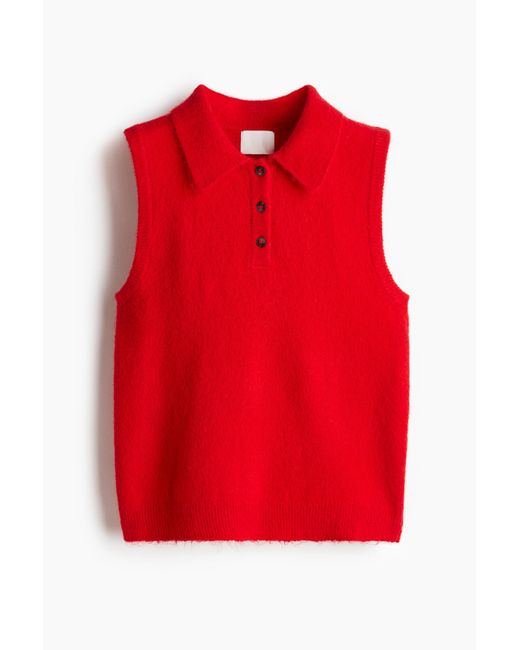 H&M Slip-over Met Kraag in het Red