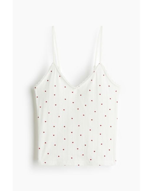 H&M White Trägertop aus Pointelle