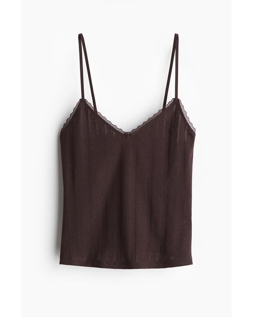 H&M Brown Trägertop aus Pointelle