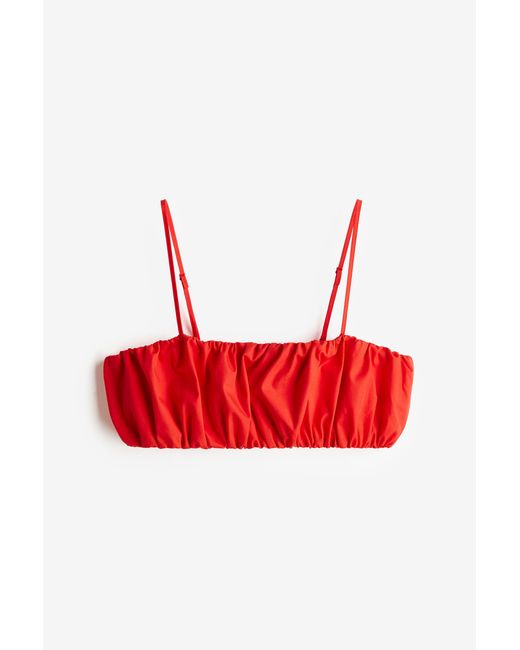 H&M Red Bralette-Top aus Popeline