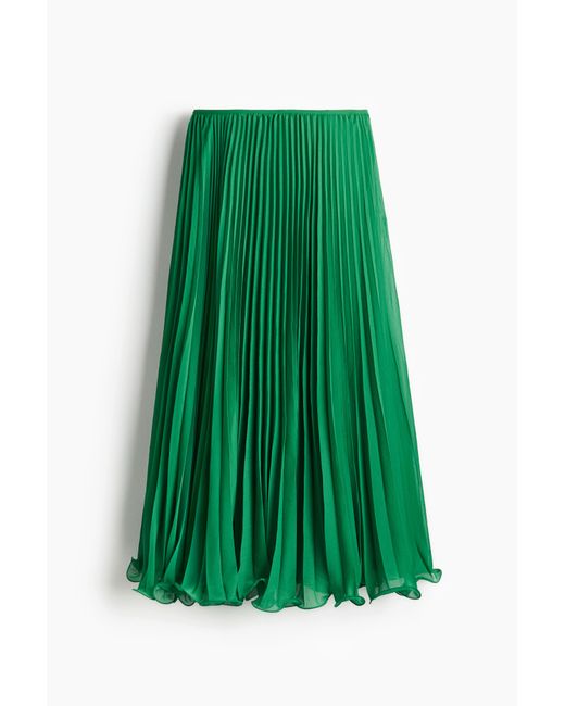 H&M Green Zarter Faltenjupe