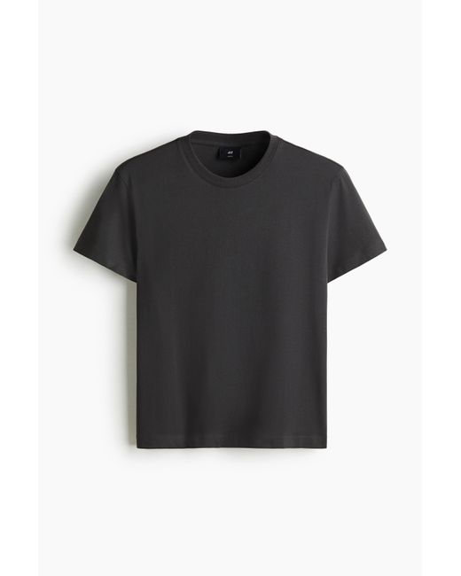 T-Shirt Court Slim Fit H&M pour homme en coloris Black