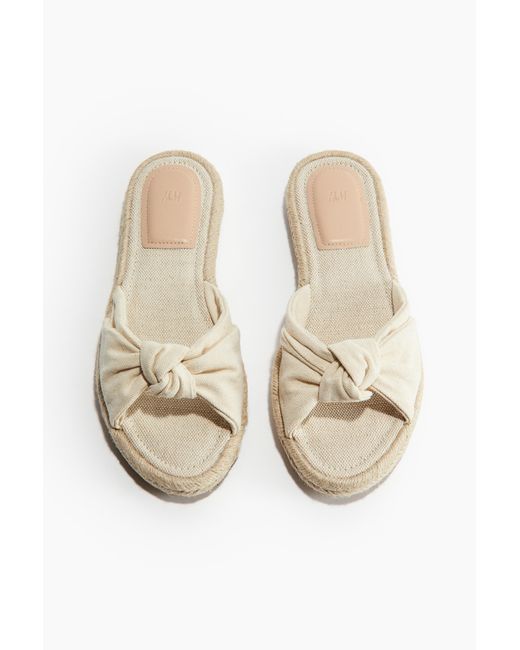 H&M Natural Pantoletten-Espadrilles mit Twistdetail