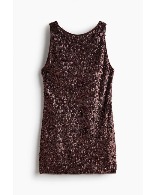 Robe À Sequins H&M en coloris Brown