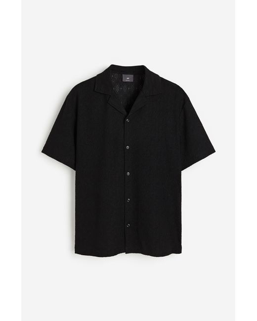 Chemise Regular Fit En Dentelle Avec Col Cubain H&M pour homme en coloris Black
