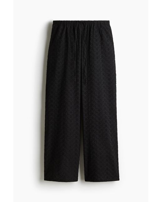 H&M Black Kordelzughose mit geradem Bein