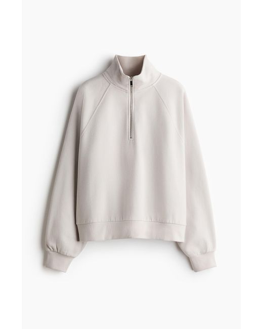 H&M Ziptop-sweater in het White
