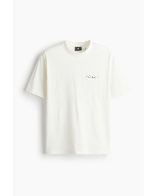 H&M T-Shirt in Loose Fit in White für Herren