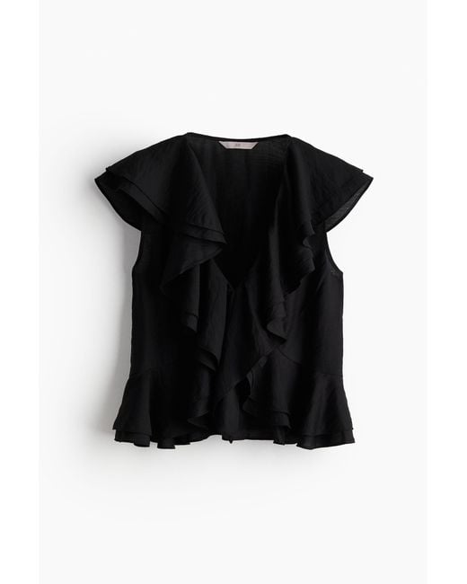 H&M Black Bluse mit Volants