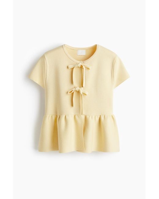 H&M Metallic Gestricktes Top mit Bindedetail