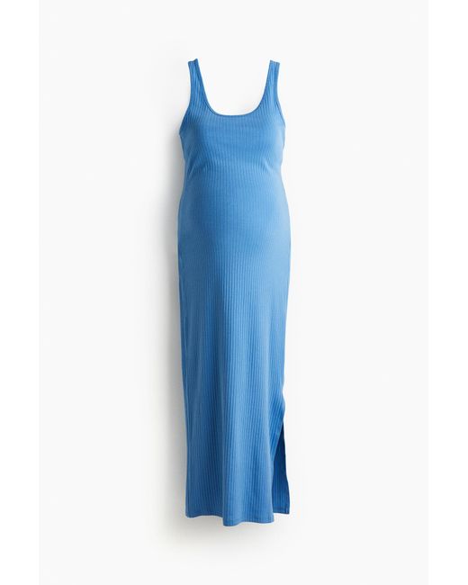 H&M Blue MAMA Geripptes Kleid