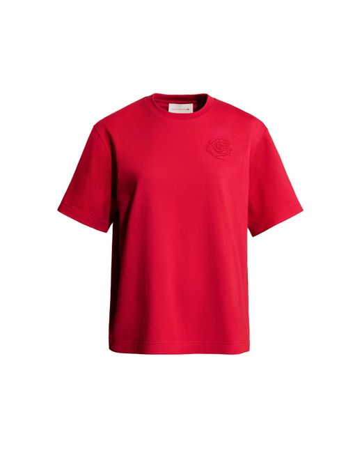 H&M Red Oversized T-Shirt mit Motivdetail