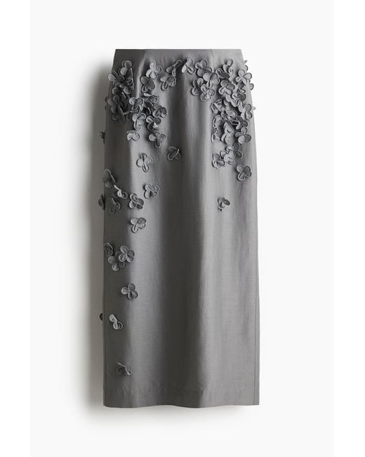 H&M Gray Jupe mit Applikationen
