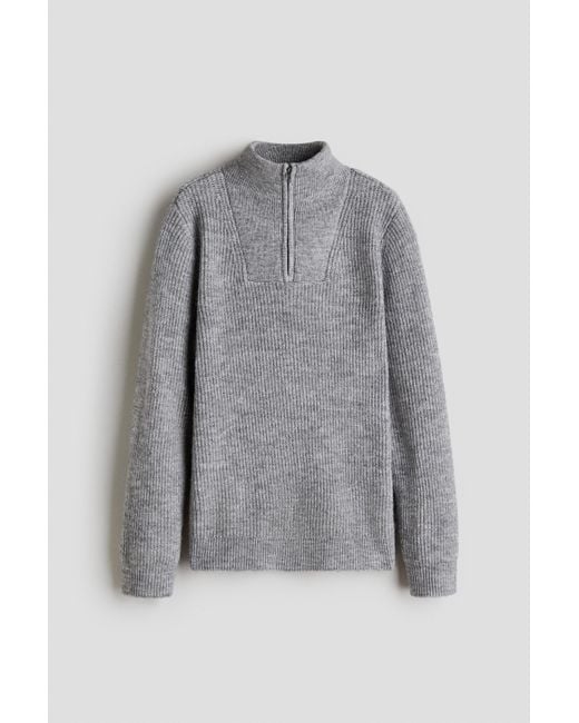 Pull À Col Zippé H&M pour homme en coloris Gray