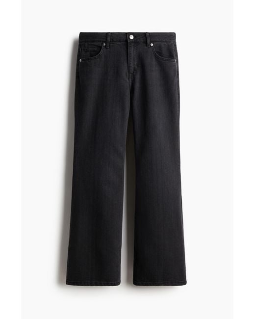 H&M Black Baggy Flared Low Jeans