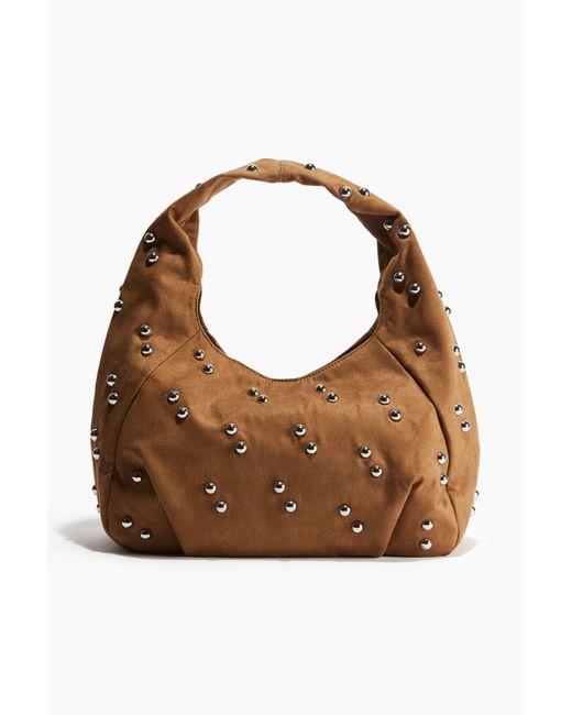 H&M Brown Umhängetasche mit Nietenverzierungen