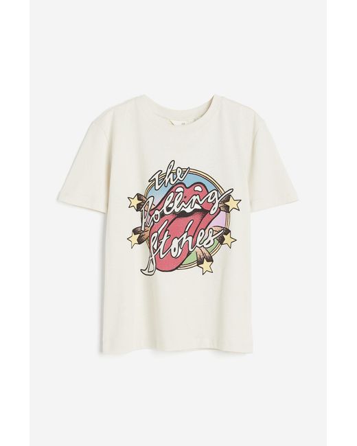 T-shirt avec motif H&M en coloris White