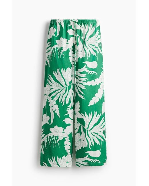 H&M Green Kordelzughose in Loose Fit