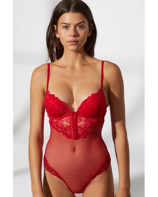 H&M Super Push-up Body in Red | Lyst