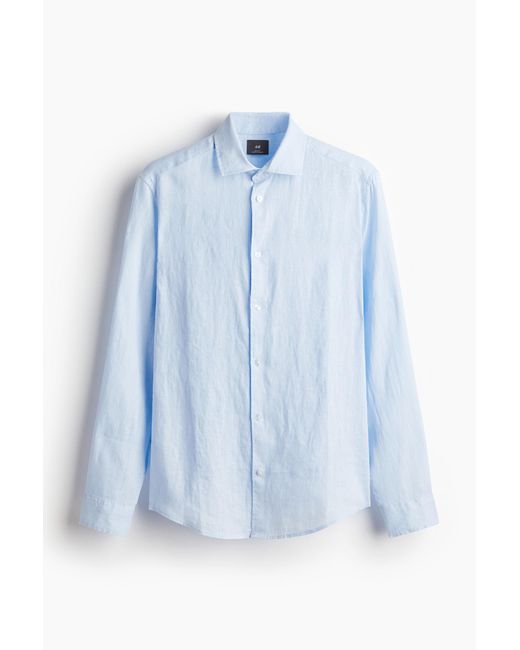 H&M Linnen Overhemd in het Blue voor heren