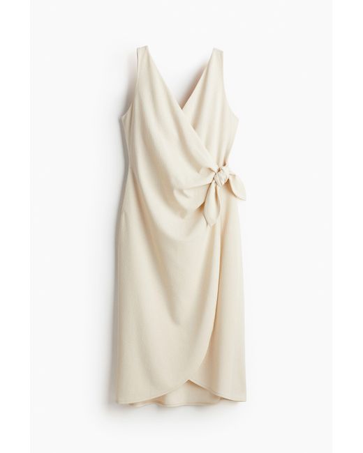 H&M White Wickelkleid mit Struktur