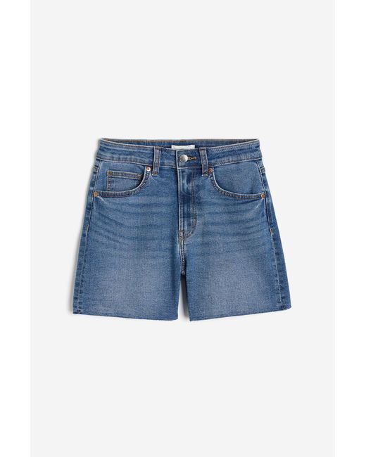 H&M Blue Skinny High Denim Shorts