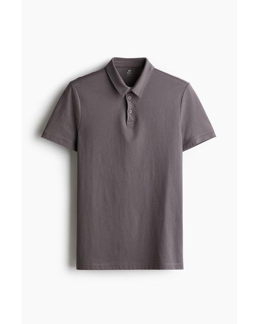 H&M COOLMAX® Poloshirt Slim Fit in Gray für Herren