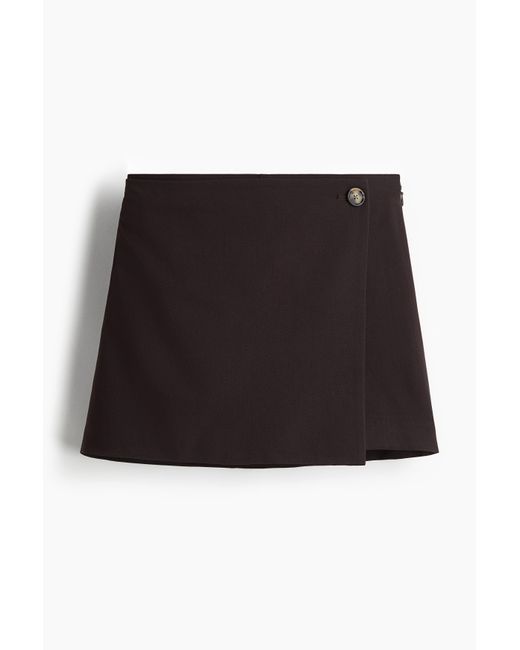H&M Black Skort im Wickelschnitt
