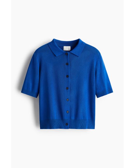 H&M Blue Cardigan mit Kragen