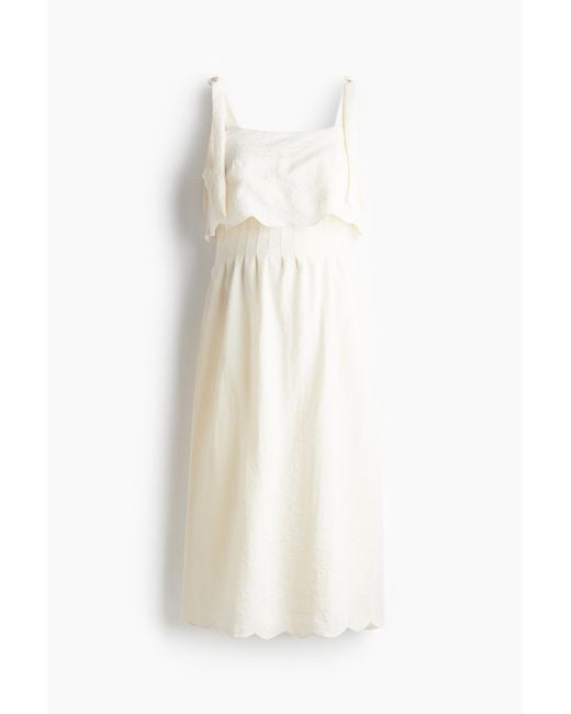 H&M White MAMA Stillkleid mit Bindeträgern