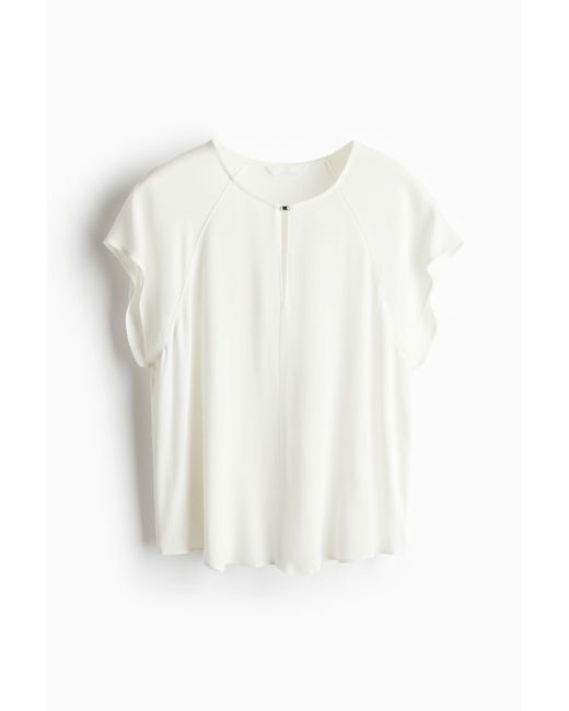 H&M White Crêpe-Bluse