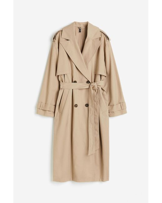 H&M Natural Trenchcoat aus Twill