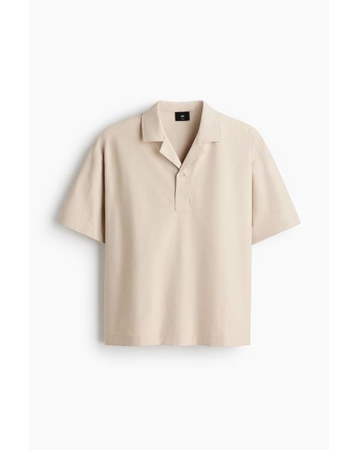 H&M Poloshirt in Loose Fit in Natural für Herren