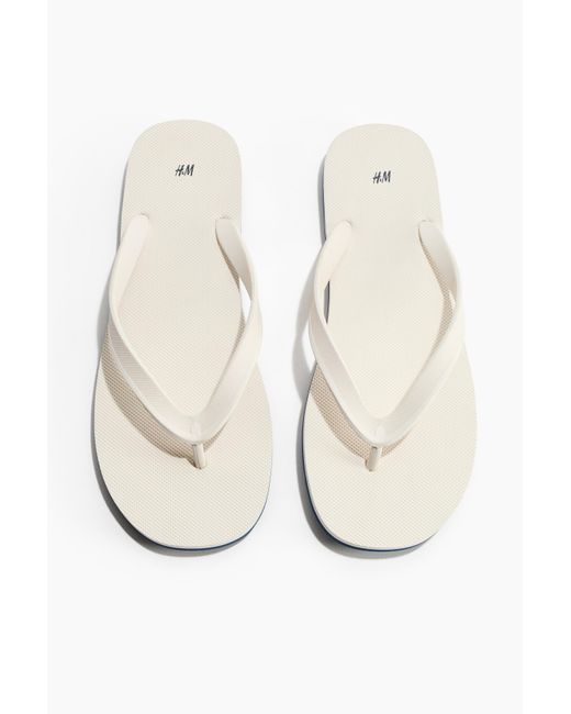 H&M Zehensandalen aus Gummi in White für Herren